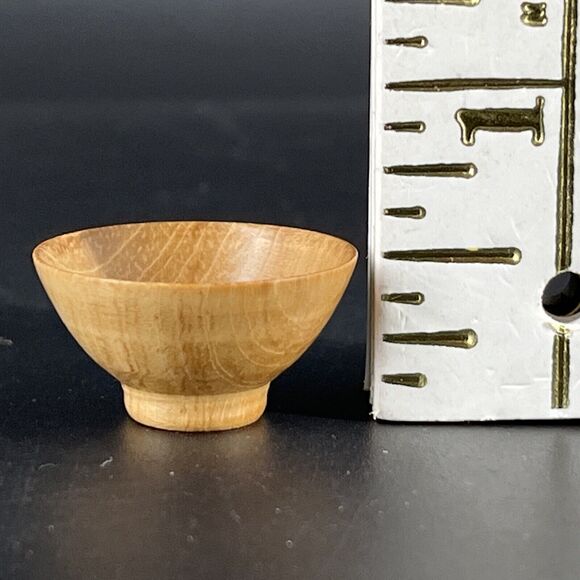 Dollhouse Miniature Artist M Hunt Black Maire Wood Bowl New Zealand Signed - Picture 7 of 7